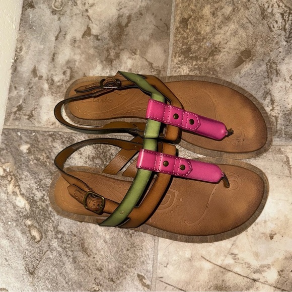 Women’s Clarks Multi Color Thong Style Slingback Sandals Shoes Size8 Style 64428 - Picture 5 of 13